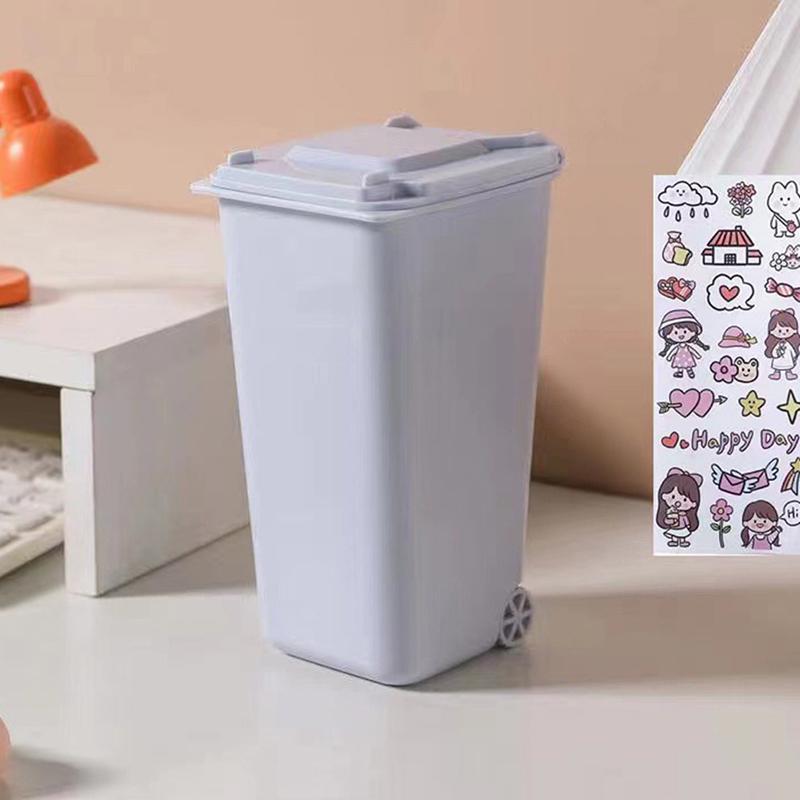 Мини настольный мусорный бак 4 цвета ящик для хранения мусора гостиная журнальный столик крышка