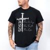 Christian Faith Graphic T-Shirt - The Way The Truth The Life Cross Design