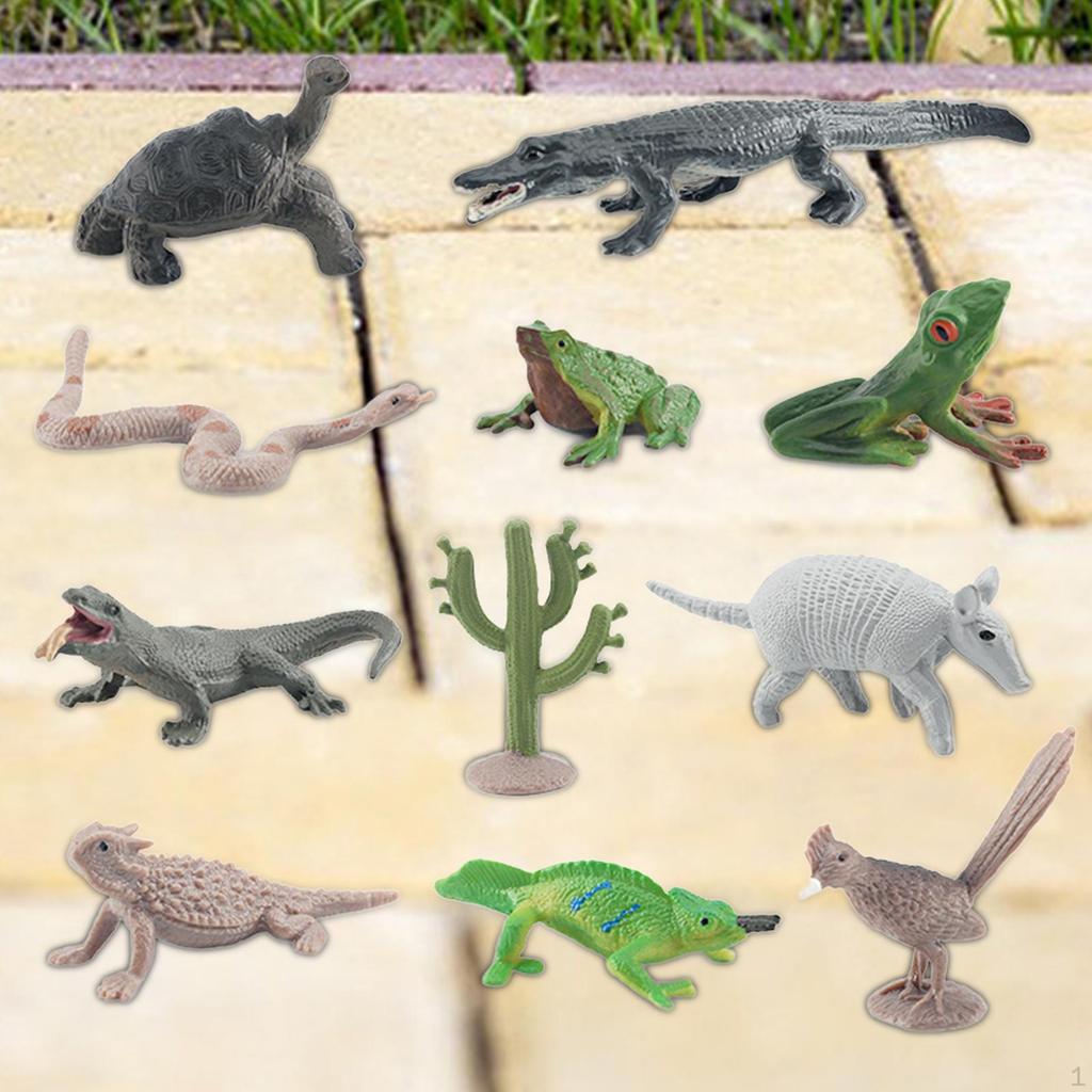 12 шт., мини-фигурки диких животных, набор фигурок, модель, украшение для рабочего стола, реалистичное для