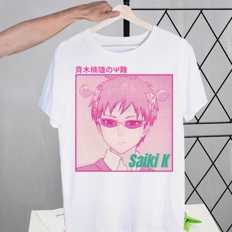 Saiki K Kusuo No Psi Nan Street Style Casual Short Sleeve Men T Shirt O-neck Tshirt Male The Disastrous Life of Saiki T-shirt Streetwear