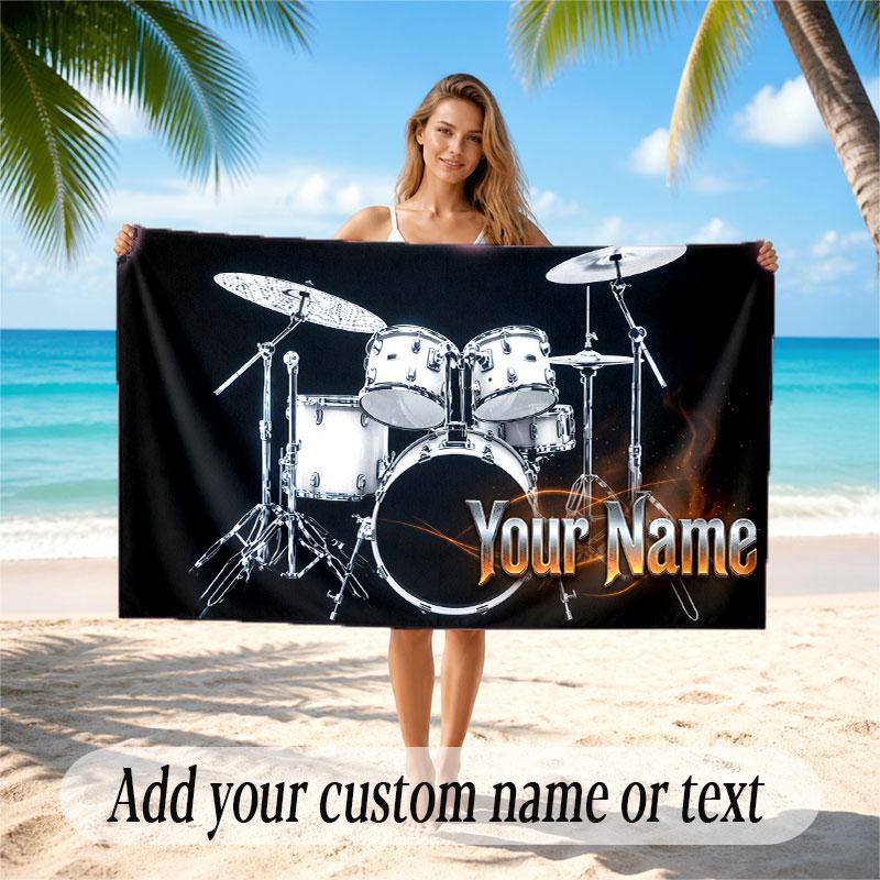 Other Similar Designs Theme Beach Towel Personalized Custom Name & Text Soft Quick Dry Beach Towel for Swimming Travel