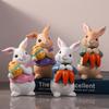 Пасхальный кролик скульптуры обнимающие морковь/фигурки яиц настольные декоративные милые фигурки кроликов креативные фигурки кроликов для домашнего декора