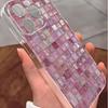 Прозрачный противоударный чехол с сеткой из страз для iPhone 14/15/16/17 Promax