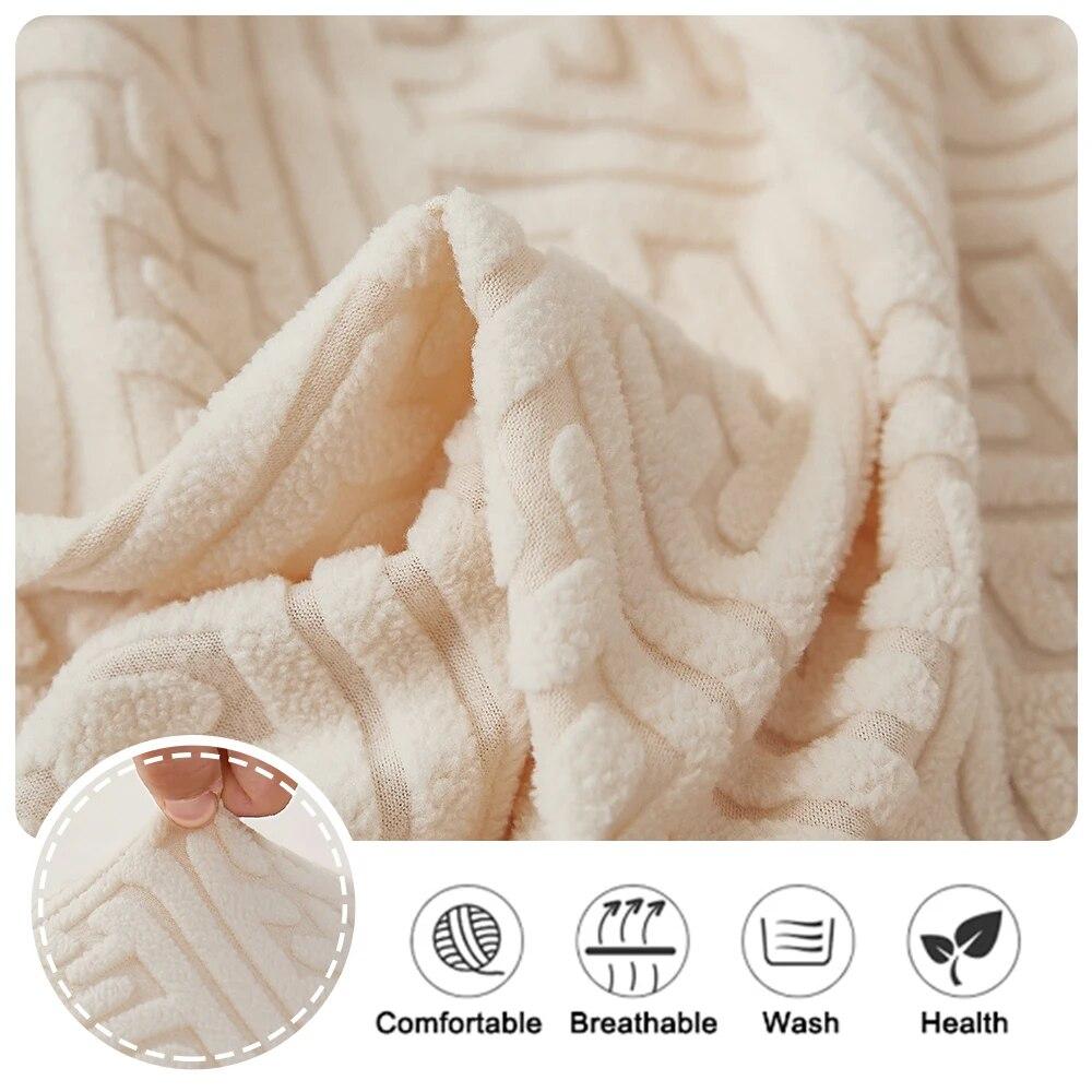 Жаккардовые эластичные чехлы на диван для гостиной, однотонный диван, сиденье, диван, чехол, серая защита для мебели, толстый чехол для дивана из спандекса