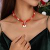 New Fashion Red Beaded Santa Claus Choker Necklace