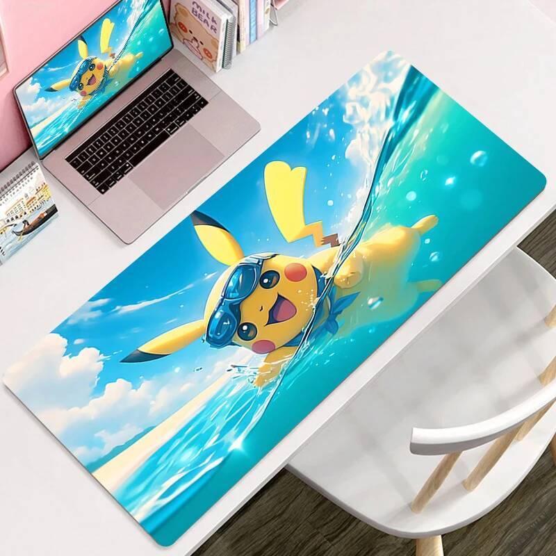 Large Keyboard Table Mat Anti slip PC Gamer Gaming Mousepad Kawaii Pikachues Anime Laptop Pads Rubber Carpet XL Extended Deskmat