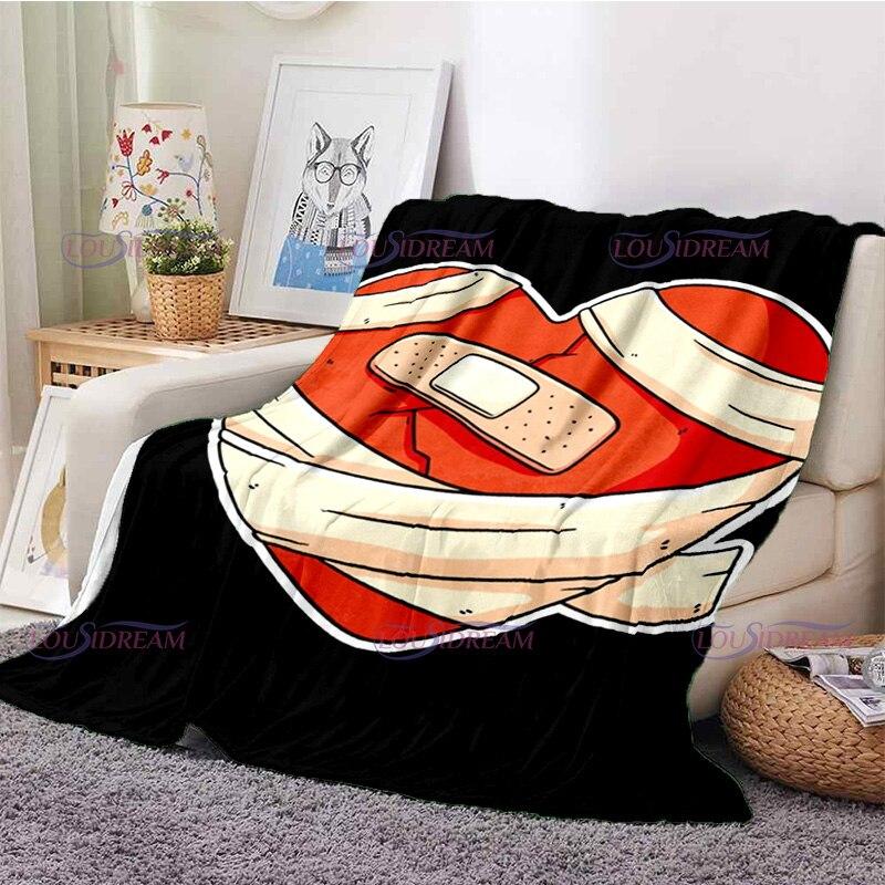 Одеяло с рисунком Bad Bunny, фланелевые одеяла, теплые плюшевые флисовые одеяла в стиле поп-латиноамериканской музыки для взрослых, диванное постельное белье, всесезонное