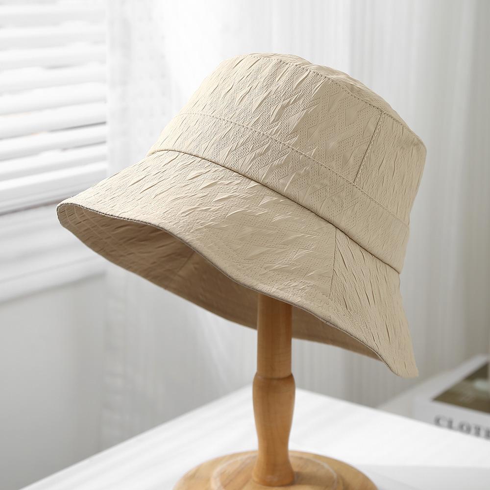 High quality pleated casual fashion fisherman hat women's versatile hat windproof sunshade breathable bucket hat