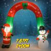 7.87FT Inflatable Christmas Arch Santa Snowman Toy LED Lit Festive Gift Xmas Yard Party Decoration Xmas Supplies Home Ornament
