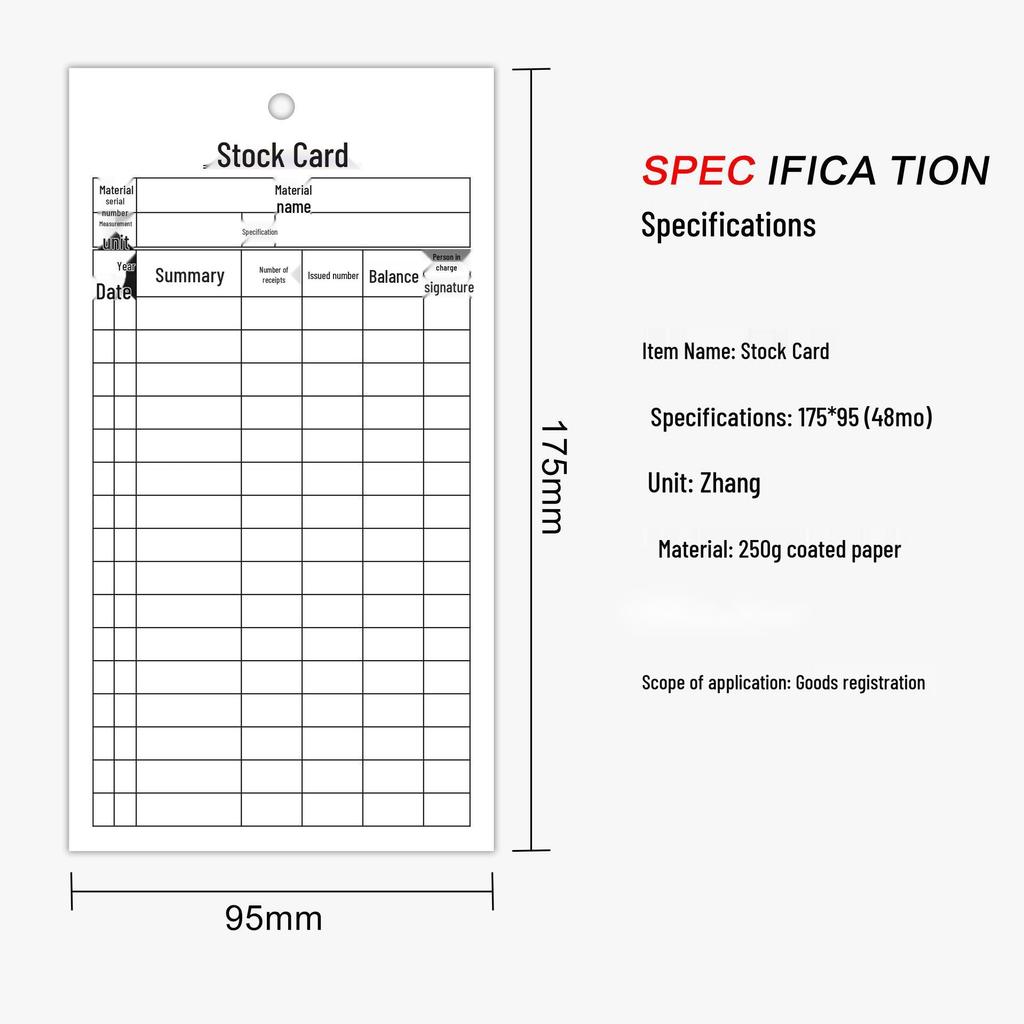 Double-Sided Writable Inventory Card for Material Tracking