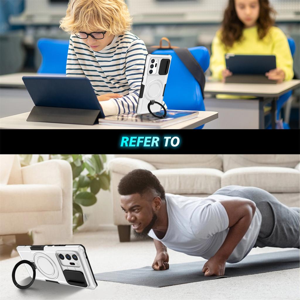 Magnetic Ring Wireless Charging Case For Samsung Galaxy S24 S23 S22 S21 Plus PLUG Ultra Stand Holder Back For Samsung Camera Lens Protect Cover