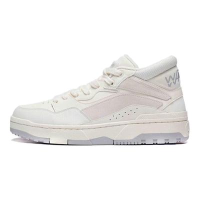 Li Ning We Wo Mid Fleece Durable Balance Mid-Top Скейтерские туфли мужские Скейтерские туфли серые белые AGCT225-1