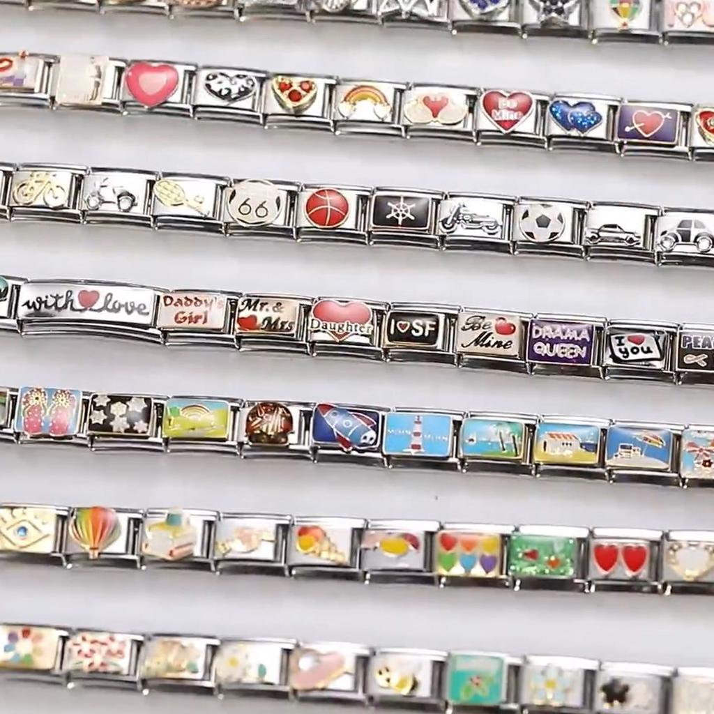 Мультяшные Милые Кошки Собаки Лапа Сердце Ночь Луна Цветы Итальянские Шармы-Звенья Подходят для Браслета из Нержавеющей Стали 9 мм Женщины DIY Изготовление Подарки