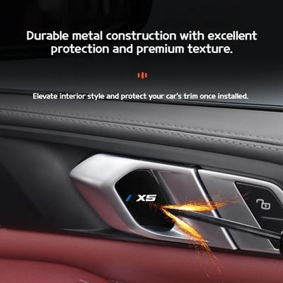 4 шт. Для BMW 3 5 серии i3 i5 X3 X5 G20 G05 G60 G45 2019-2026 Автомобильная внутренняя накладка на ручку двери из нержавеющей стали Защитная крышка Наклейка