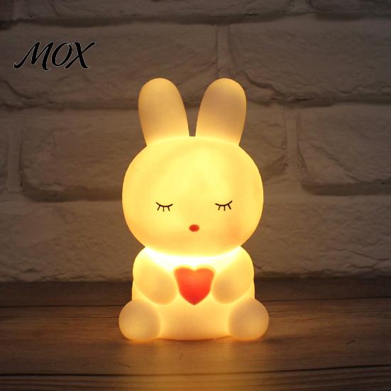 Comforting Nightlight for Dark Fears Cute Animal Night Light Kids, Rabbit Bear Deer Cat Dog Shape LED Bedside Lamp, Soft Glow Nursery Lamp Baby Sleep