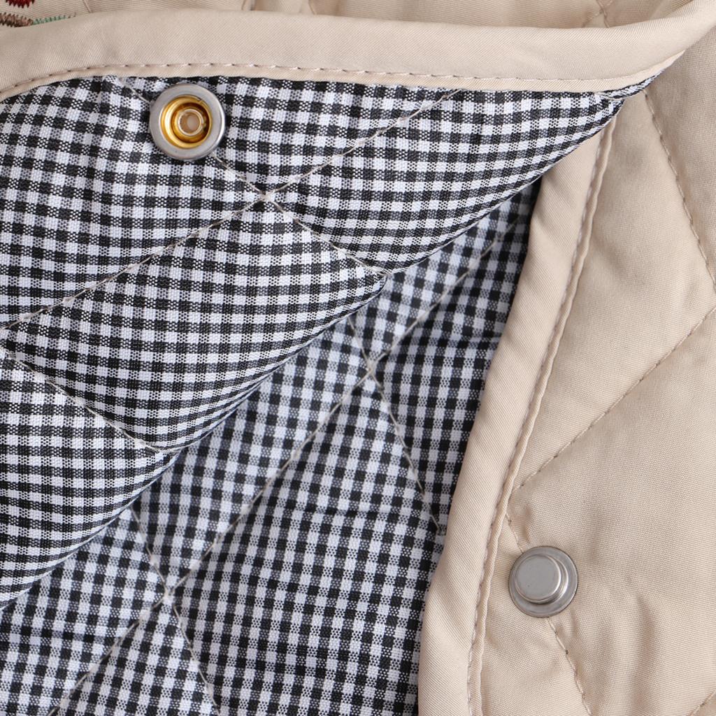 Осенне-зимняя парка больших размеров, женская одежда, куртка без рукавов среднего возраста, модный стеганый жилет с карманами и цветочной вышивкой