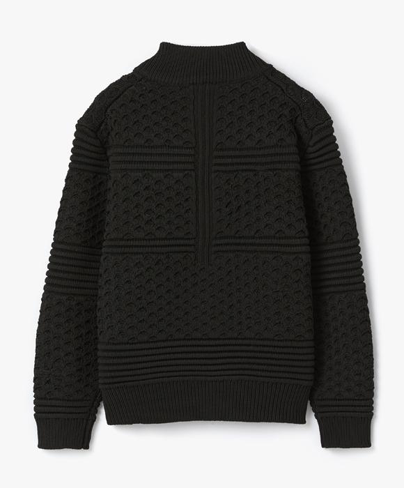 Мужской свитер Mad Heavy Aran с высоким воротником на молнии - Черный