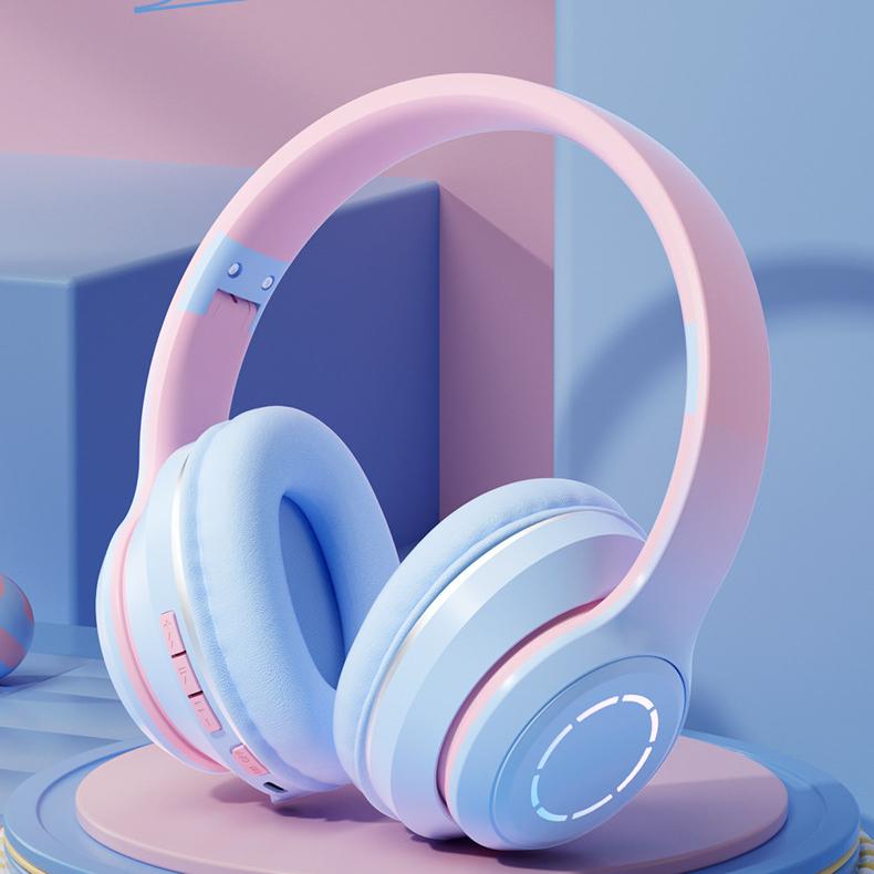 Градиентный цвет, Bluetooth-наушники, мобильные игры, подарок, можно сложить, наушники, компьютерные гарнитуры