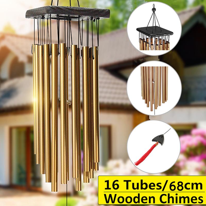 Large 16 Tubes Windchime Chapel Bells Wind Chimes Outdoor Garden Home Decor