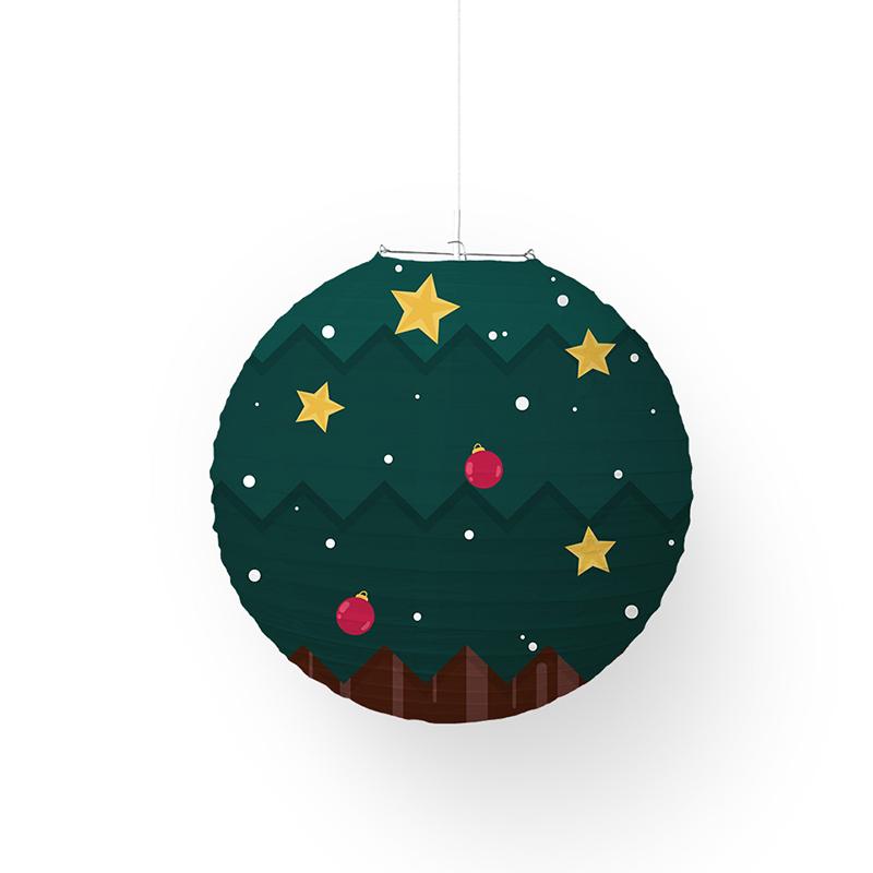 Cartoon Christmas Paper Lantern 2025 Christmas Party Home Hanging Lamps Ornaments DIY Decoration 2026 New Year Kids Gifts Favors