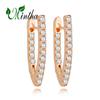 MINTHA Clip Earrings Trendy Fashion Jewelry Cubic Zirconia Hollow Stud Earrings For Women Rose Gold Color Earrings