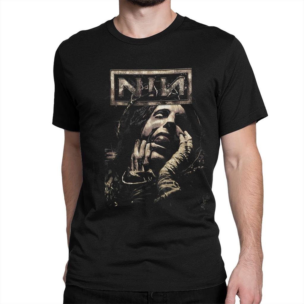 Vintage NIN Rock Band Nine Inch Nails T-Shirts Men Women Round Neck 100% Cotton T Shirt Short Sleeve Tees Original Tops