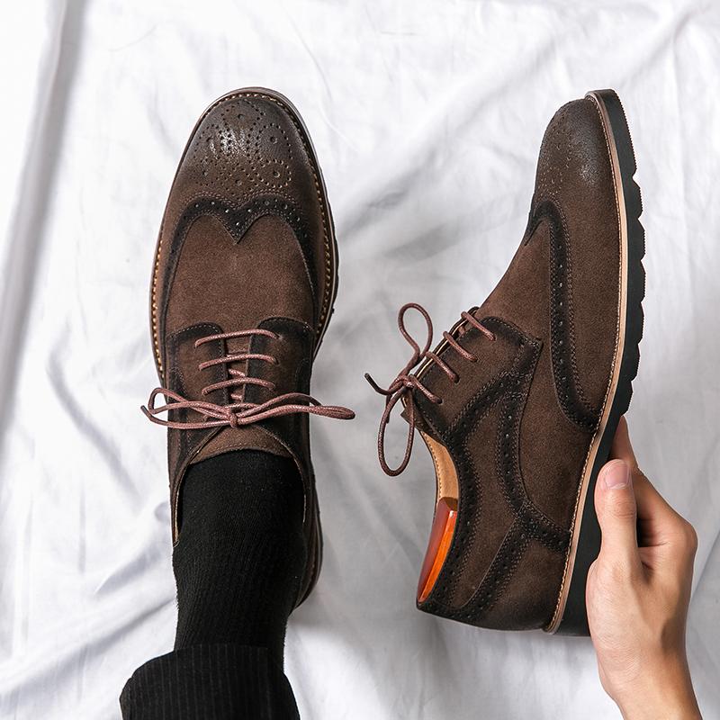 Модные мужские туфли-оксфорды ручной работы с заклепками из коровьей кожи, мужские туфли-броги, классические деловые туфли для мужчин, Zapatillas Hombre