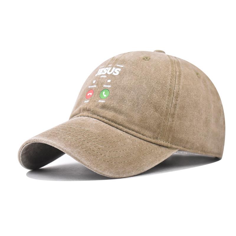 Cotton Give Jesus a Call Baseball Cap Male Female Outdoor Mom English Cap
