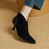 Мода 2025 Новые Осенне-зимние Женские Сапоги Остроносые Туфли на Каблуке Обувь для Женщин Ботильоны Современные Сапоги