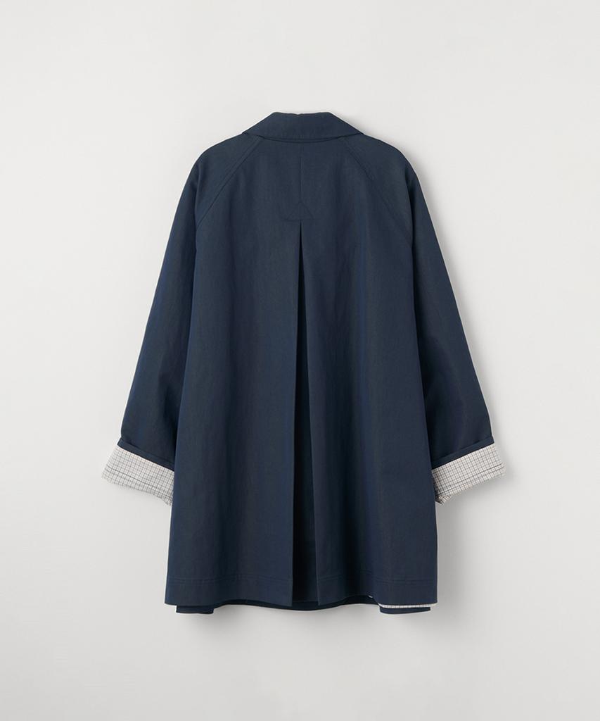 Celitails Round Collar Half Trench Coat_Navy