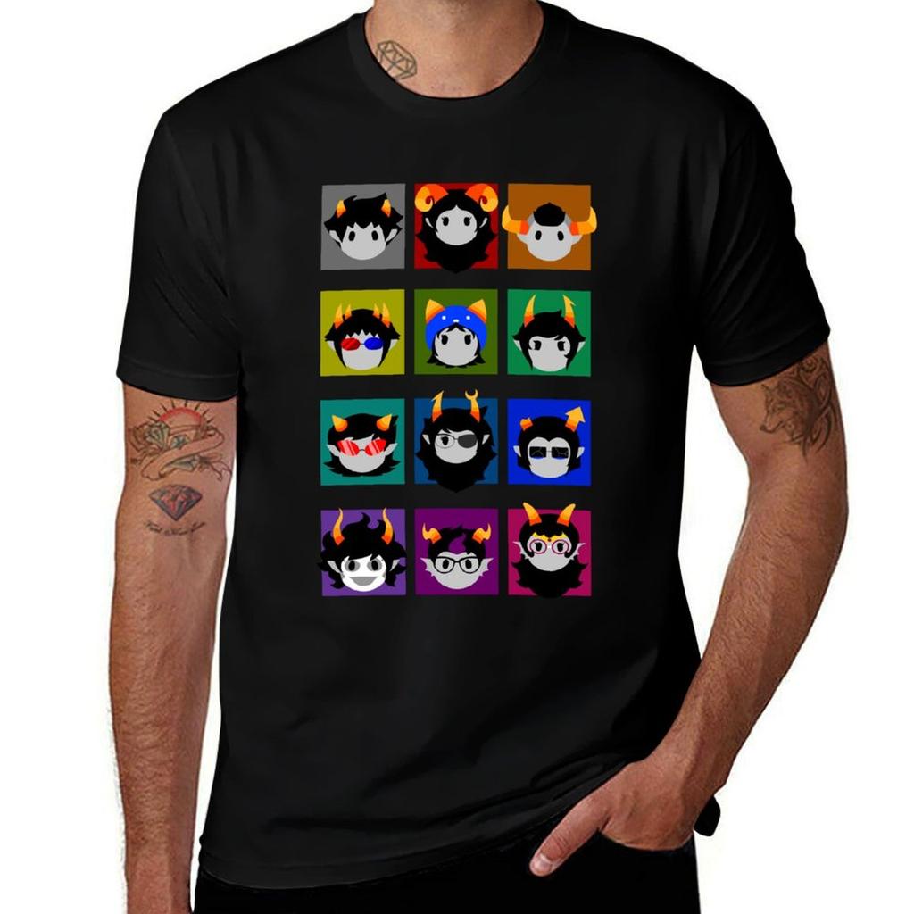 2026 Новая Мода Чиби Homestuck Тролли Футболка Мужская Футболки для Мужчин Повседневная Футболка Мужская Роскошная Высокое Качество Удобная Футболка