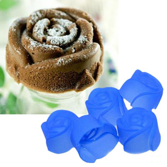 10 Pcs Silicone Rose Muffin Cookie Cup Cake Baking Mold Chocolate Maker Mould