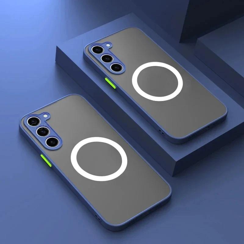 Матовый Магнитный Чехол Для Samsung Galaxy S26 S2 Ultra S24 FE S23 S22 S21 Plus Телефон Для Беспроводной Зарядки Чехол