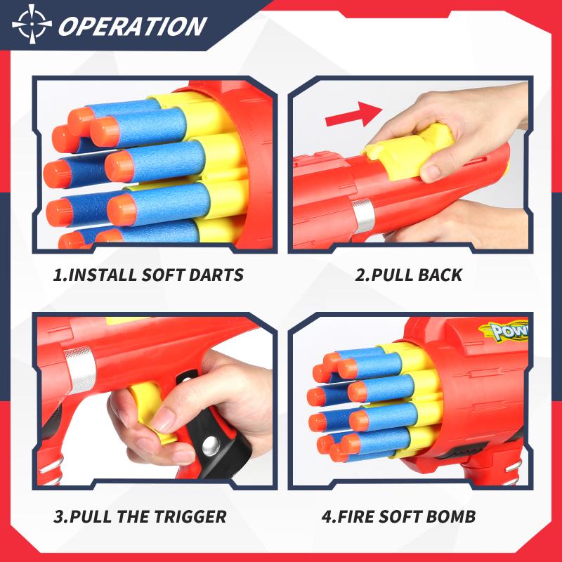 Manual Rapid Fire Toy Gun Soft Bullet Gun Air Foam Blaster Kids Indoor Outdoor Shooting Sports Family Interactive Game Boys Gift