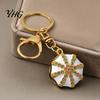 Lightweight Fashion Accessories Rhinestone Ethnic Hat Keychain, Bling Octagonal Cap Car Key Bag Decoration Keychain Ring, Zinc Alloy Pendant