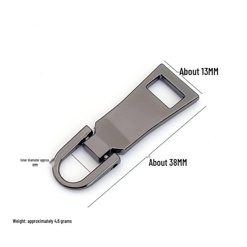 Size 3/5 Detachable Metal Zipper Pull Tab Accessory for Bags and Clothing Replacement