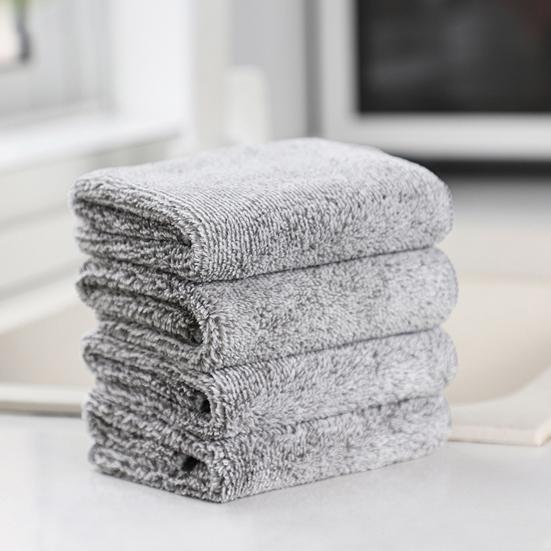 5 Pcs Bamboo Fiber Rag Super Water Absorbent Thickened Lint Free Soft Tear-resistant Oil-proof Dish Washing Pads Kitchen Towels