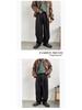 Men's Retro Brown Wide-Leg Sweatpants - Loose Straight Drape for Spring & Autumn
