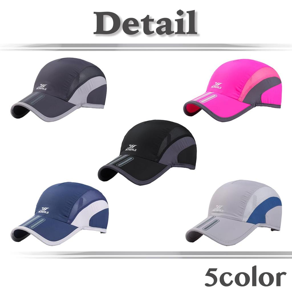 CZA075 [White Fang] Cap, Hat, Sunscreen, Mesh, Outdoor, Running, Sports, Men's, Women's, (Light Gray)