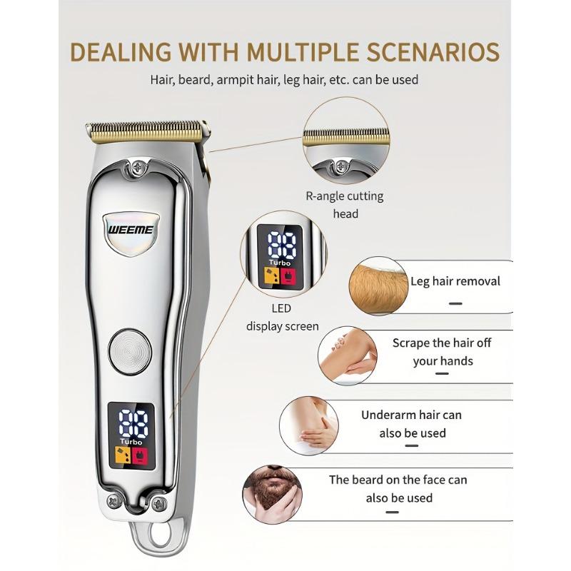 Машинка для стрижки волос, беспроводная бритва-триммер для бороды, электрический триммер с Т-образным лезвием, набор для ухода за волосами для мужчин