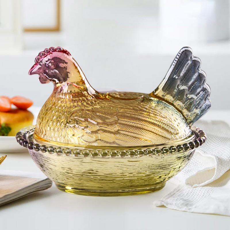 Фруктовая тарелка из хрустального стекла с крышкой, креативный прозрачный декор для дома, тарелки для хранения сухофруктов в гостиной, органайзер для конфет и закусок