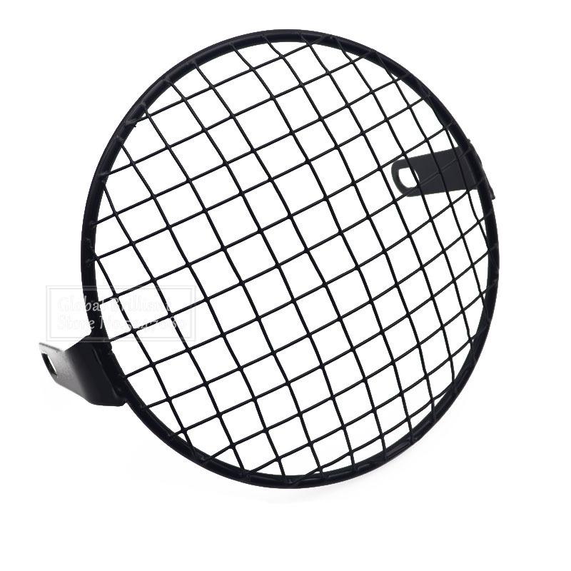 Универсальный 7-дюймовый ретро стиль мотоциклетная фара сетка решетка маска защитные квадратные металлические крышки аксессуары алмаз анти-столкновения
