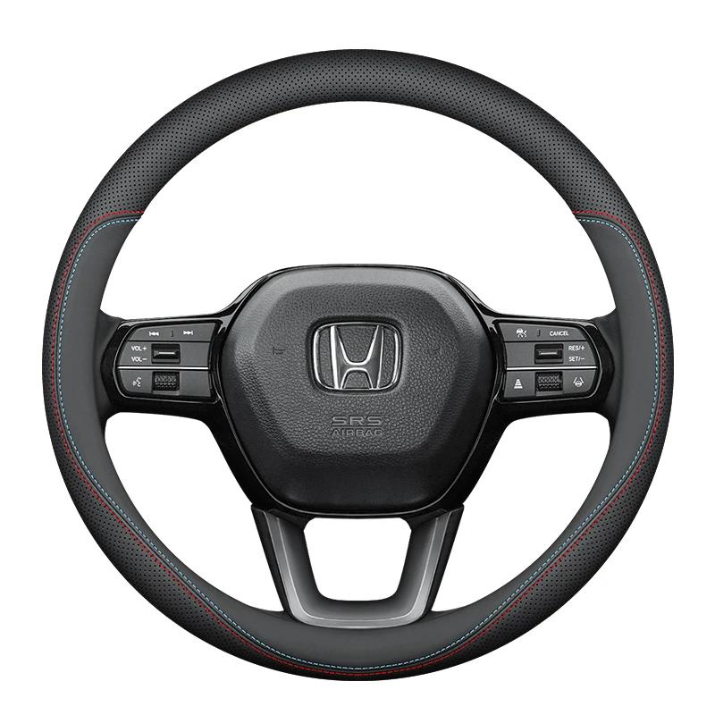 AAAKM1 Leather Car Steering Wheel Cover for Honda CRV Ridgeline HRV Prologue Civic URV Accord ZRV CRV WRV BRV Auto Interior Accessories