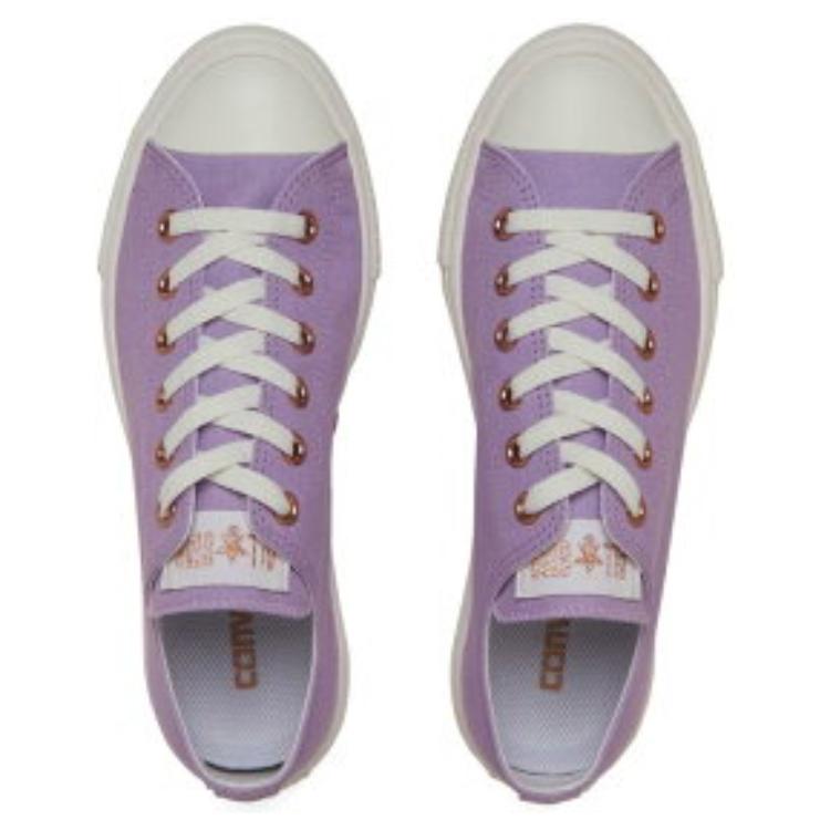 Converse All Star Light Pe Ox Удобные Универсальные Низкие Кеды из Канваса Женские Кроссовки Фиолетовые 31312931