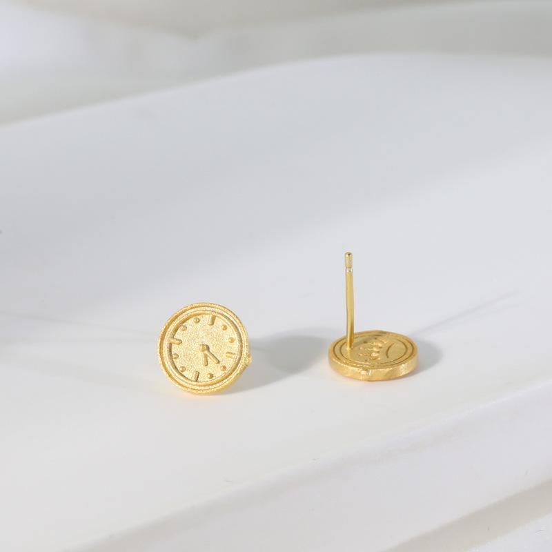 Confession 520 Маленькие золотые серьги-часы для женщин с изысканным модным темпераментом Серьги