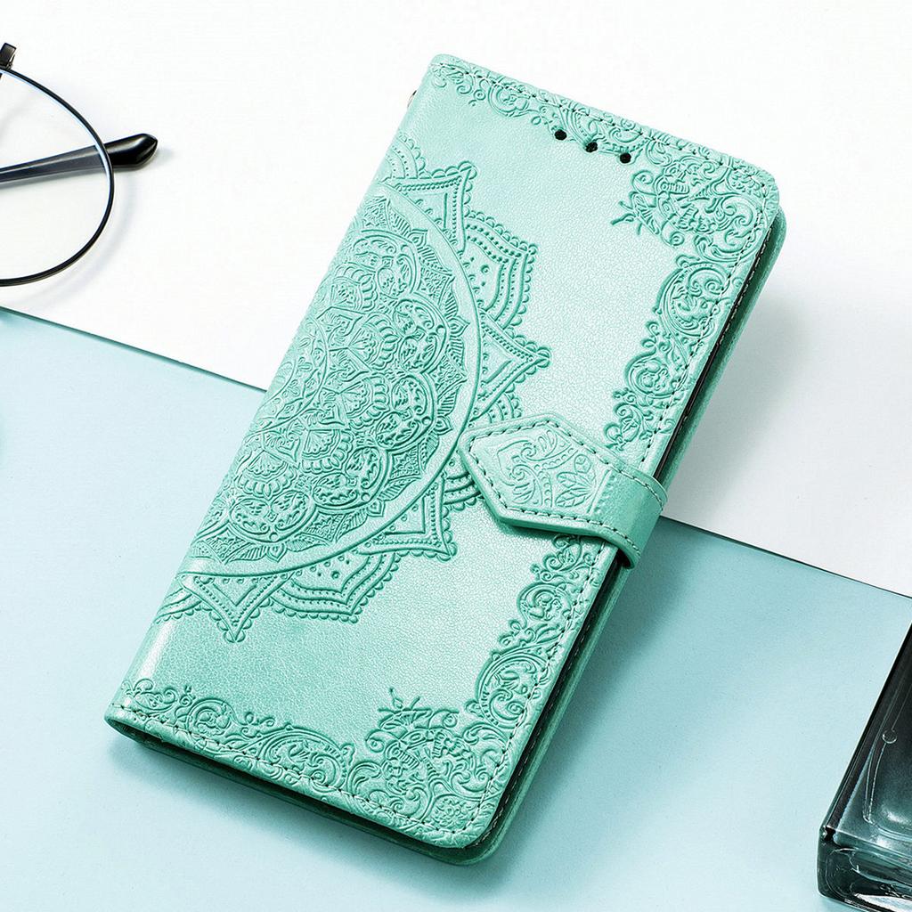 Mandala Embossed Leather Wallet Flip Case for Samsung Galaxy Note 20 Ultra Xcover 7 M53 M33 M15 M36 5G Card Slots Cover