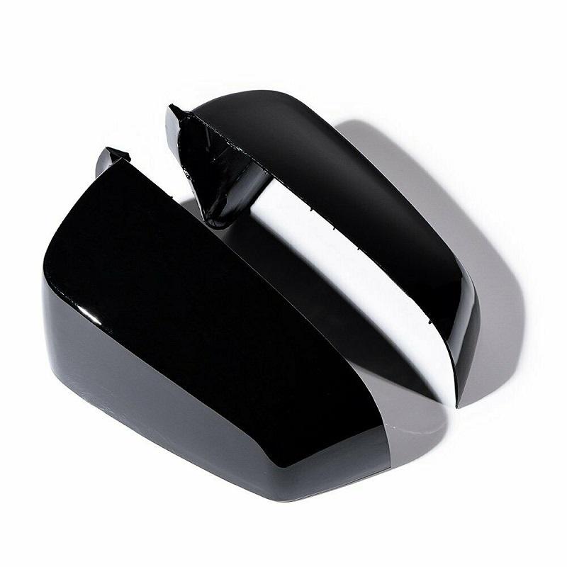 1Pair Carbon Fiber ABS Rearview Door Wing Side Mirror Covers Cap Fit for BMW E60 E61 F10 F11 F06 F12 F13 F01 F02 Gloss Black