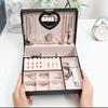Dustproof Jewelry Storage Box PU Cosmetics Box Fashion Jewelry Display Case  for Home