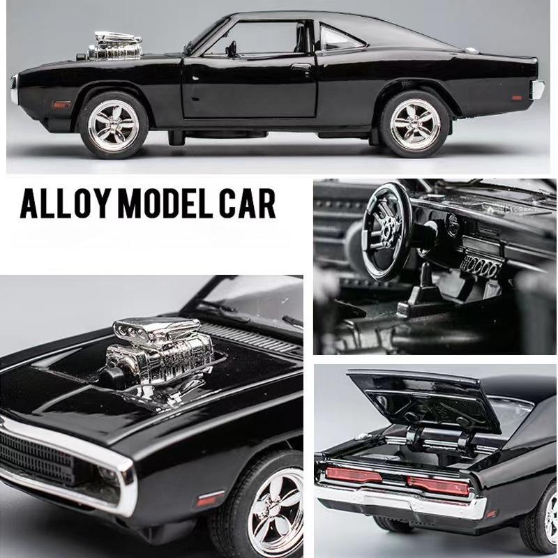 ABAB1 1:32 1970 Charger Classic Muscle Sports Car Simulation Alloy Car Model Sound and Light Toys Hobby Collection Gifts