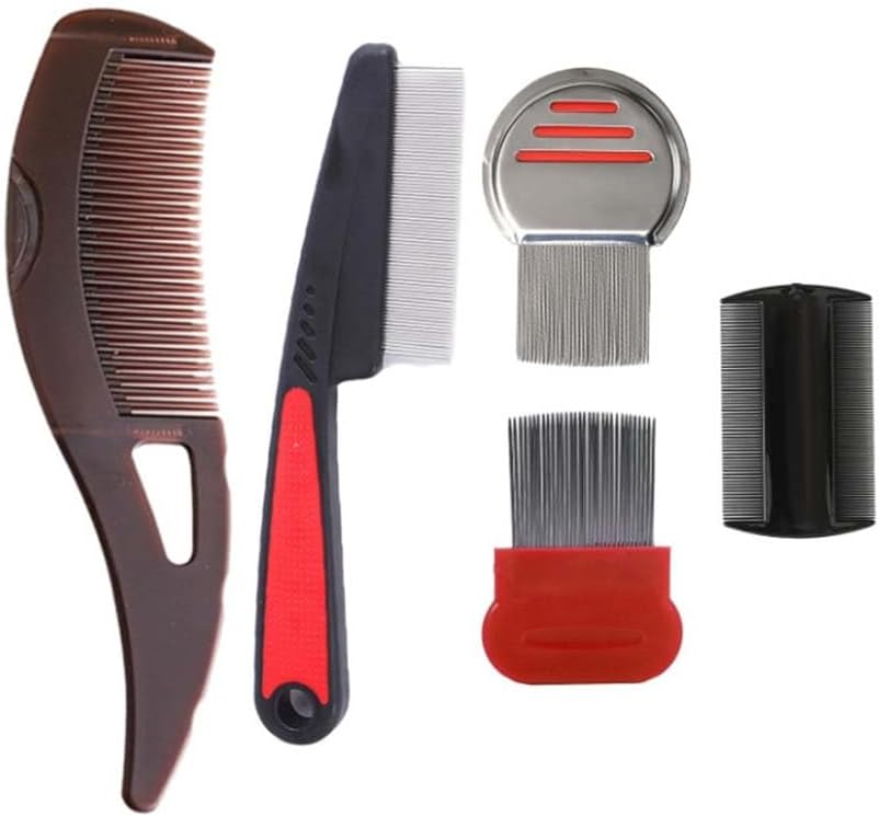 5pc anti dandruff comb set stainless steel dense toothed scalp care comb scalp cleaning